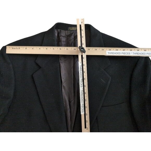 Eddie Bauer Camel Hair Sport Coat Jacket Mens 44L Tall Black 2 Button Blazer - Picture 12 of 13